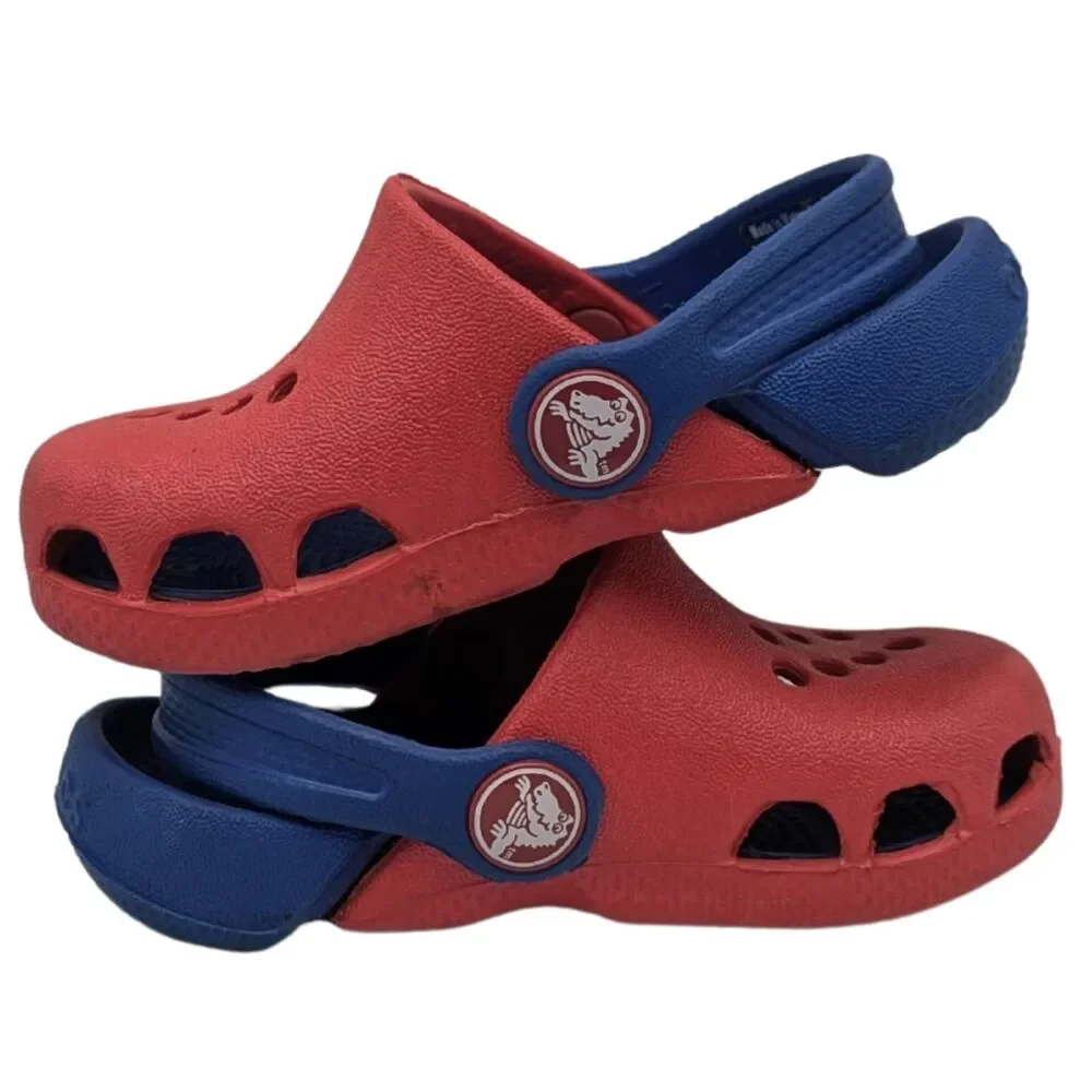 Crocs Electro Red and Blue Clogs Size Toddler 5 (C5)
